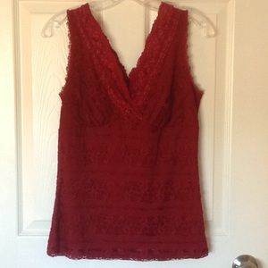 Lace burgundy shell